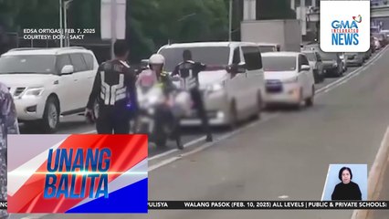 Convoy ng PNP-HPG, sinita nang dumaan sa EDSA busway | Unang Balita