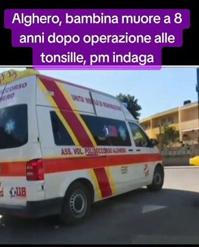 Alghero, bambina muore a 8 anni dopo operazione alle tonsille, pm indaga