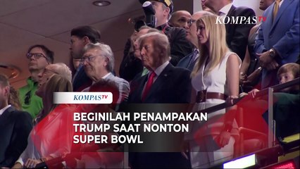 Pertama Dalam Sejarah!  Beginilah Penampakan Donald Trump Nonton Super Bowl