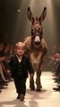 Baby and Giant Donkey Fashion Show on AGT Stage #buffalo #lion #baby #fashionshow #agt #donkey