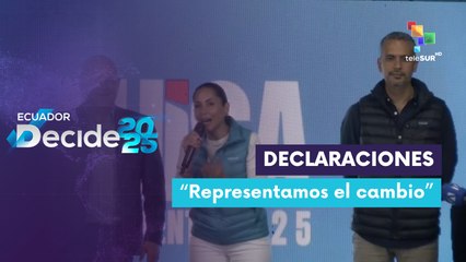 Candidata a la presidencia Luisa González ofrece declaraciones