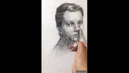 Draw a portrait with charcoal techniques