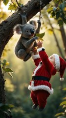 Baby Santa playing with Panda #vial #trending #foryou