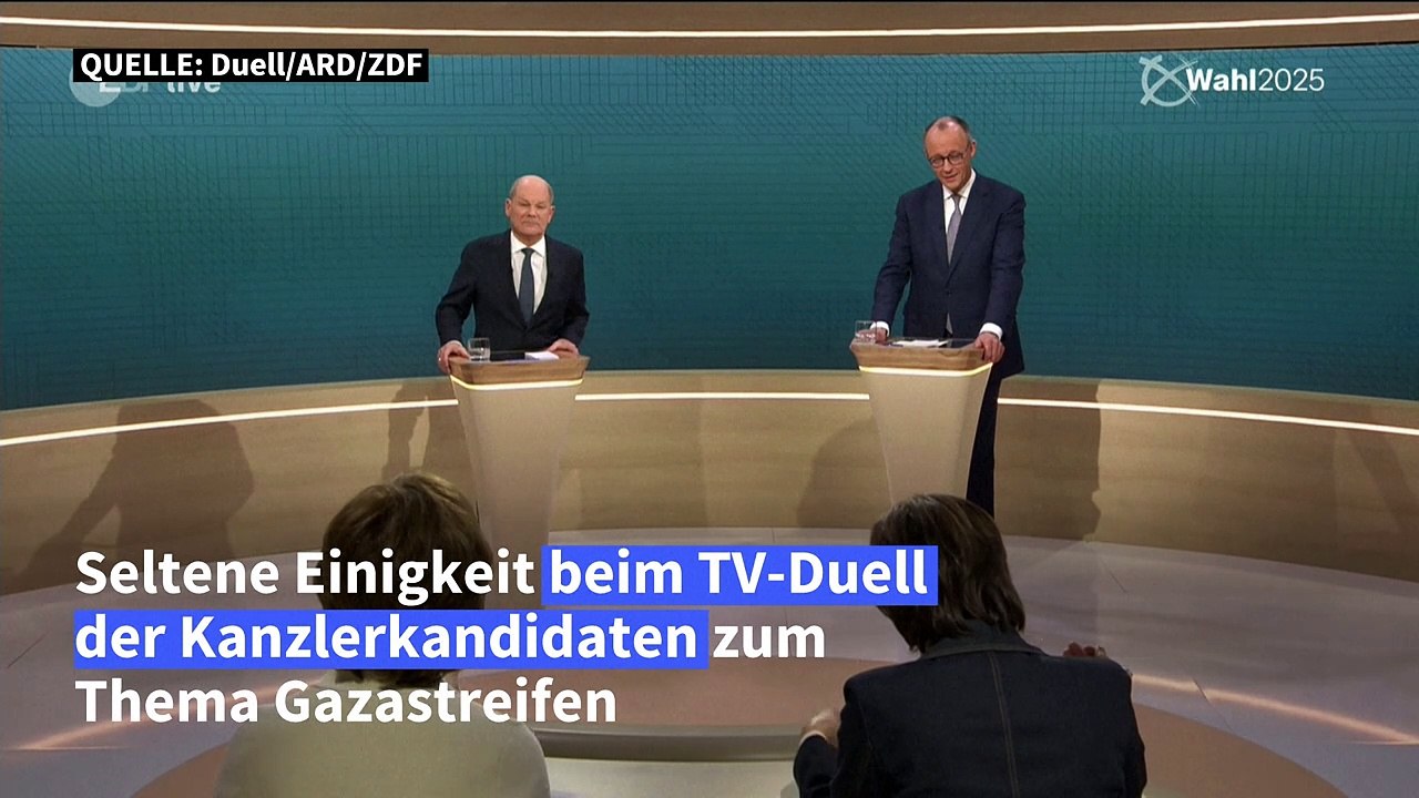 TV-Duell: Scholz und Merz bei Trumps 'Riviera'-Vorstoß einig