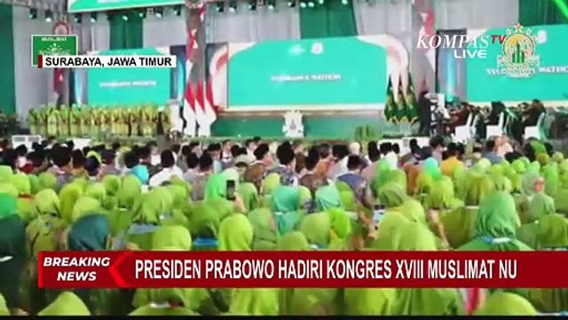 Potret Presiden Prabowo dan Wapres Gibran Hadiri Kongres XVIII Muslimat NU Didampingi Khofifah
