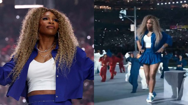 Tennis - Superbowl 2025 - Serena Williams dancing on stage at the SuperBowl halftime show !