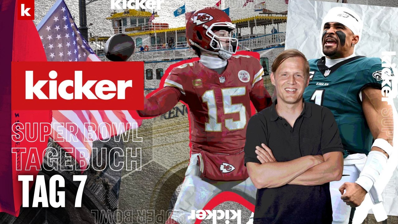 Mitten in der Eagles-Party und wie eine Halftime-Show aufgebaut wird