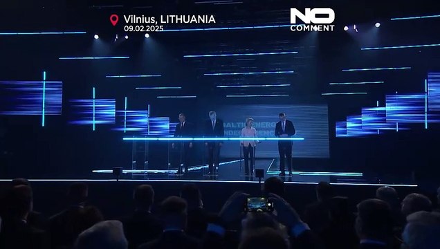 Фрагмент церемонии в честь подключения стран Балтии к электросистеме континентальной Европы