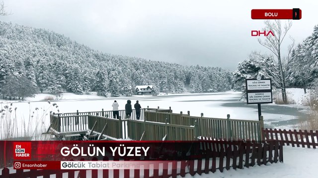 Gölcük Tabiat Parkı’nda kar manzarası