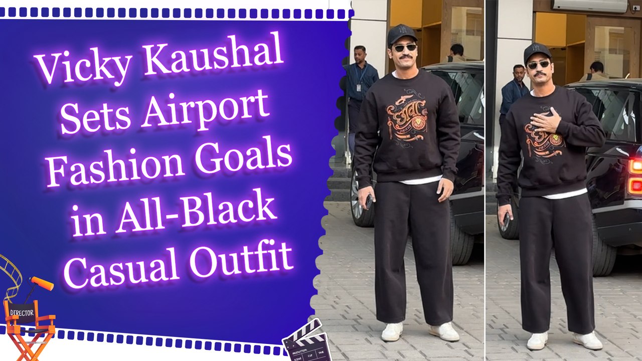 Vicky Kaushal Rocks an All-Black Look at the Airport Ahead of Chhaava Release