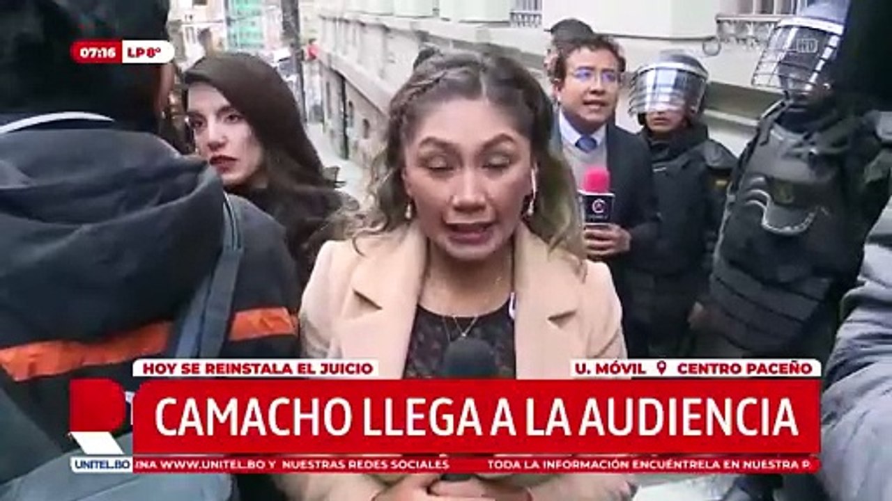 Camacho llega al tribunal de La Paz para el reinicio del juicio por la crisis de 2019