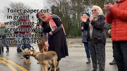 Toilet paper cut in grand reopening ceremony for Machynlleth public toilets
