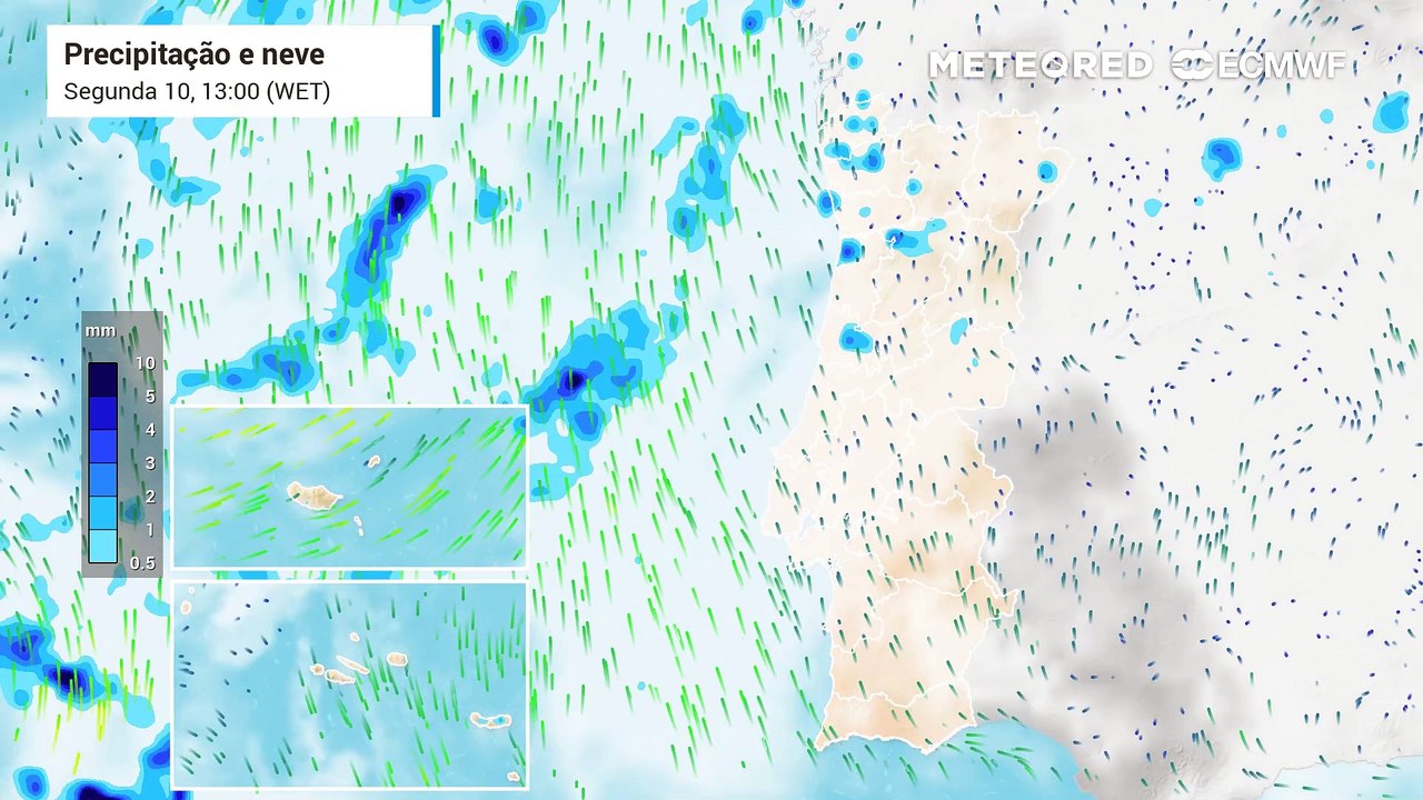 Amanhã, terça-feira, uma frente fria associada à depressão que afetou os Açores, irá chegar a Portugal continental