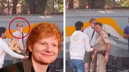 Ed Sheeran ofrece concierto publico en las calles de la India y la policía le pide su "permiso" para el show