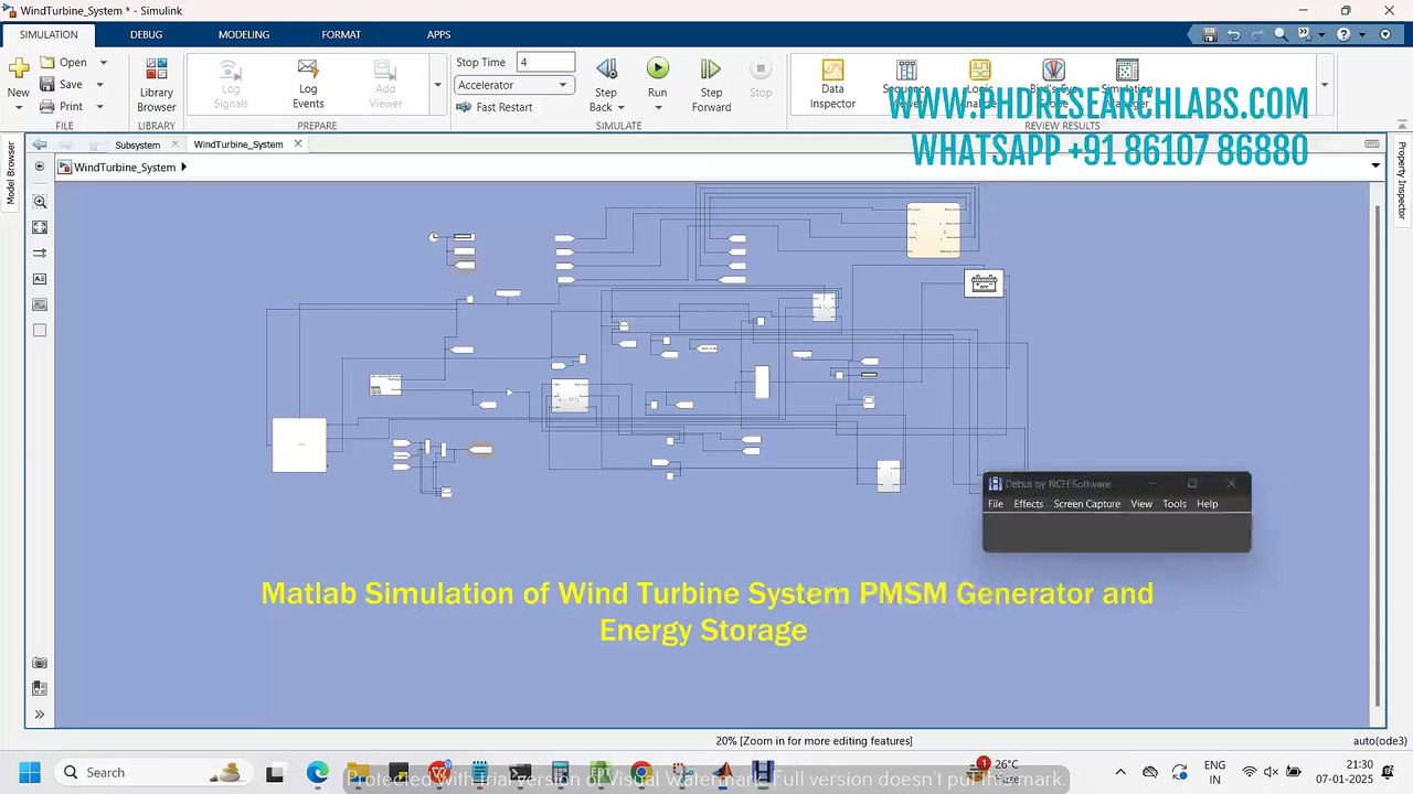 Matlab Simulation of Wind Turbine System PMSM Generator and Energy Storage