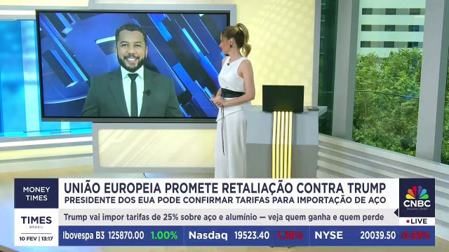 União Europeia promete retaliação contra tarifas de Trump; Renan de Souza e Felipe Machado comentam