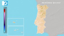 Eis a previsão da distribuição de chuva em Portugal para a segunda semana de fevereiro