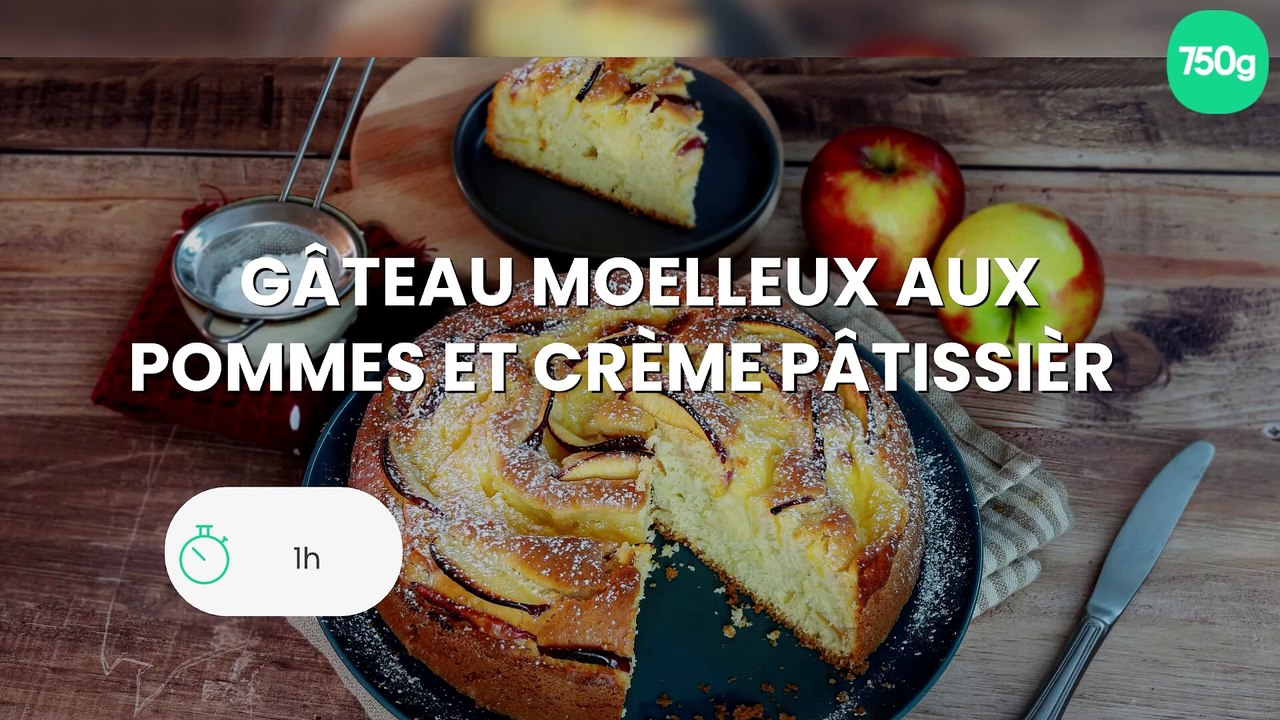 Gâteau moelleux aux pommes et crème pâtissière