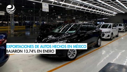 Exportaciones de autos hechos en México bajaron 13.74% en enero pese a alza en la producción