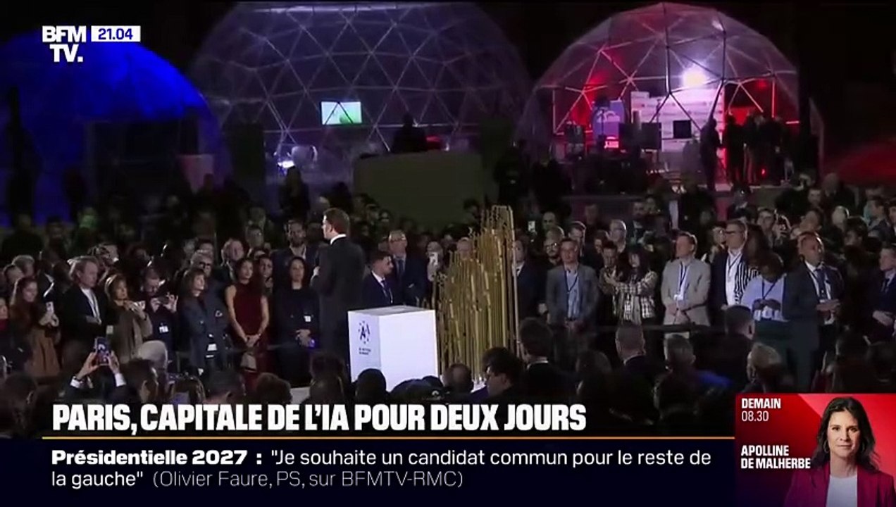 Investissement dans l'intelligence artificielle: "Nous allons adopter la stratégie Notre-Dame de Paris", annonce Emmanuel Macron