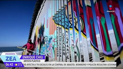 Artista convierte el muro fronterizo en un lienzo lleno de ideas y esperanza
