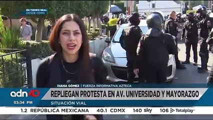 Repliegan protesta de comerciantes en Av. Universidad, alcaldía Benito Juárez