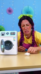 Tiny Washing Machine Washing Backwards—Tiny Clothing Uncleaned! 🧺👕 #Gadgets #ASMR