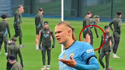 Haaland suelta las alarmas por posible lesión en el entrenamiento previo al partido contra el Real Madrid