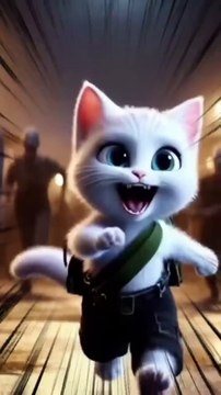 Brave Kitten 🙀 Saves His Mother Cat 🧟_♂️p4 #cat #ai #catlover #catvideos #aicatca #aicat