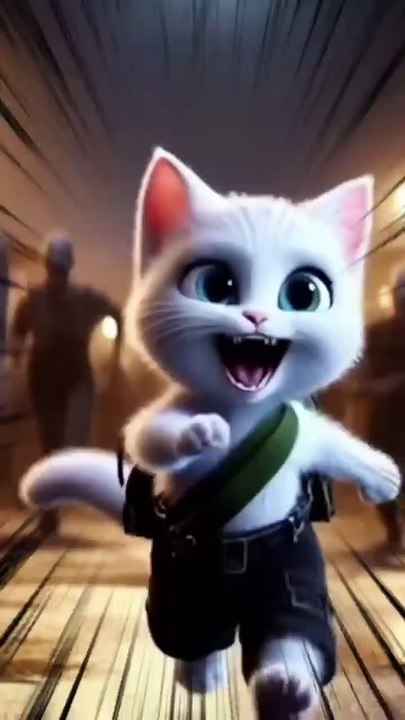 Brave Kitten 🙀 Saves His Mother Cat 🧟_♂️p4 #cat #ai #catlover #catvideos #aicatca #aicat