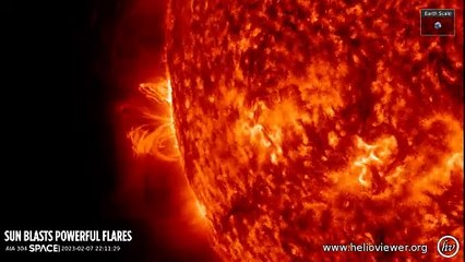 4K Footage Of Powerful Solar Flares Producing Dramatic Spitfire And Radio Blackout