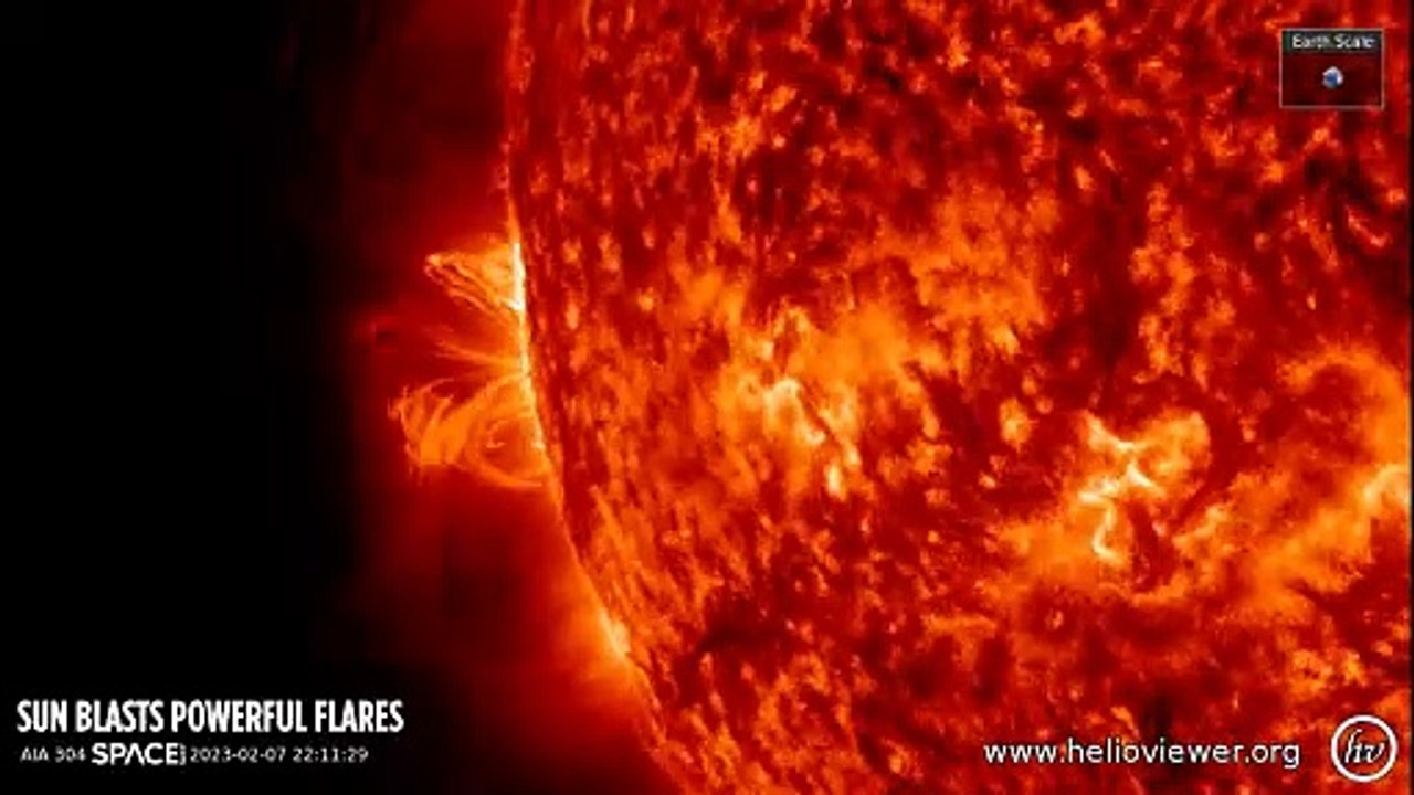 4K Footage Of Powerful Solar Flares Producing Dramatic Spitfire And ...