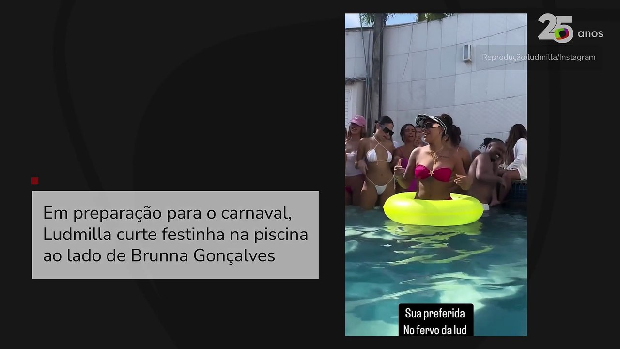 Em preparação para o carnaval, Ludmilla curte festinha na piscina ao ...