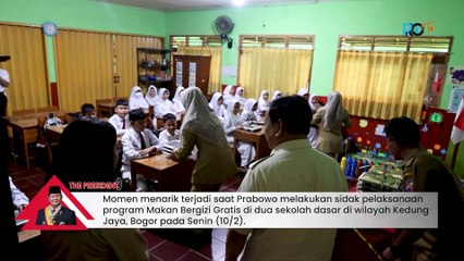 Prabowo Duduk di Kursi Guru Sambil Pantau Aktivitas Siswa saat Sidak Makan Bergizi Gratis