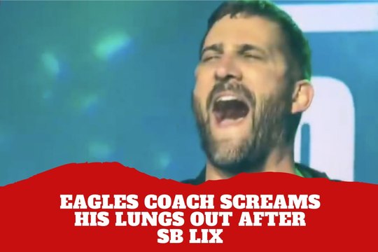 He went hard! Eagles coach Nick Sirianni screams his lungs out after winning the Super Bowl