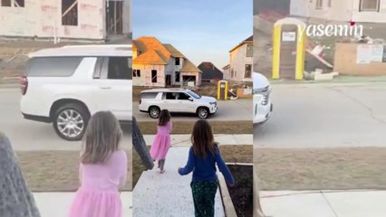 Yeni araba alan baba ailesine böyle sürpriz yaptı!