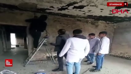 Diyarbakır'da meslek lisesi öğrencilerinden evi yanan aileye destek