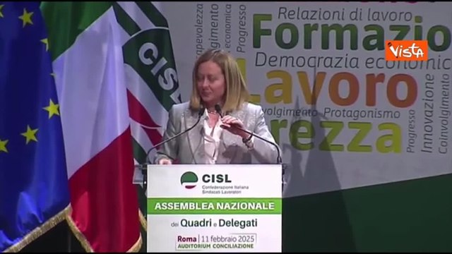 Meloni all'Assemblea Cisl: «Il Governo ascolta i settori produttivi, le imprese e i lavoratori»