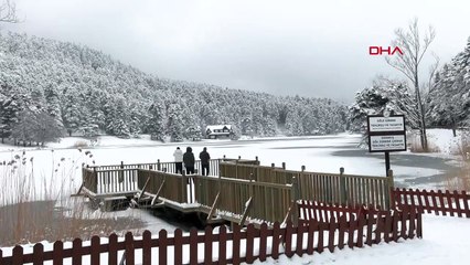 Gölcük Tabiat Parkı'ndan büyüleyici kar manzaraları