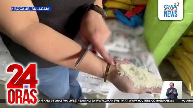 Nire-repack na murang imported na bigas at nilalagyan ng pabango para maibenta ng mahal, nabisto ng NBI sa isang warehouse | 24 Oras