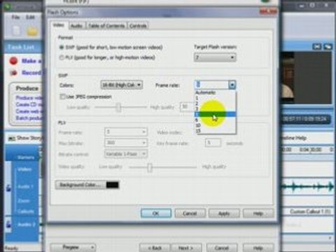 Suggested Settings for Producing Videos with Camtasia