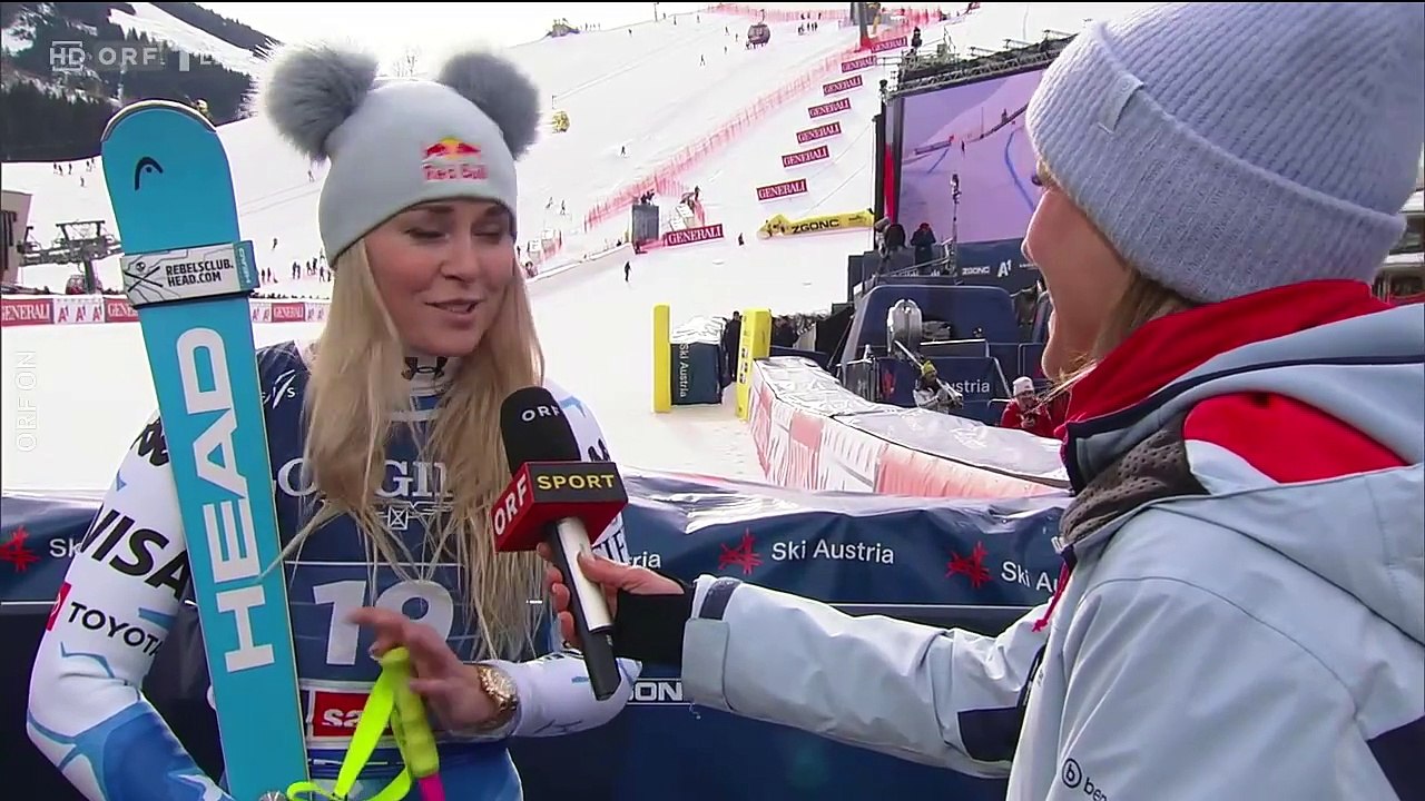 Lindsey Vonn - Saalbach Ski WM Interview Team Combined DH