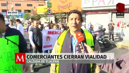 Comerciantes bloquean calzada de Tlalpan en CdMx; marchan hacia la Secretaría de Economía