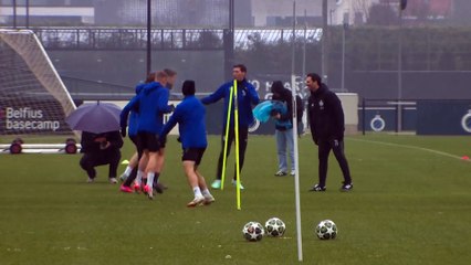 Club Bruges training ahead of Atalanta UCL play-off
