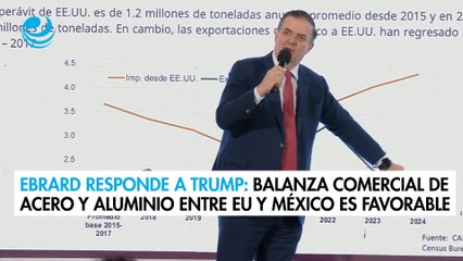 Ebrard responde a Trump: Balanza comercial de acero y aluminio entre EU y México es favorable