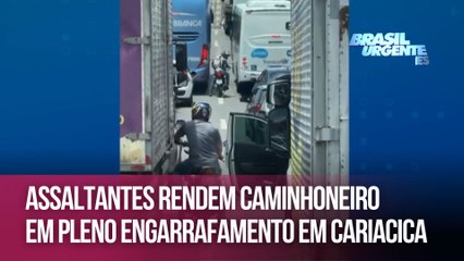 Assaltantes rendem caminhoneiro em pleno engarrafamento em Cariacica