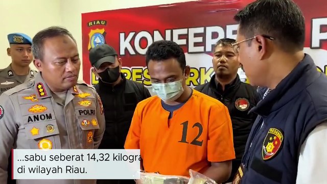 Polda Riau Gagalkan Peredaran 14,32 Kg Sabu Senilai Rp14,3 M, Kurir Ditangkap