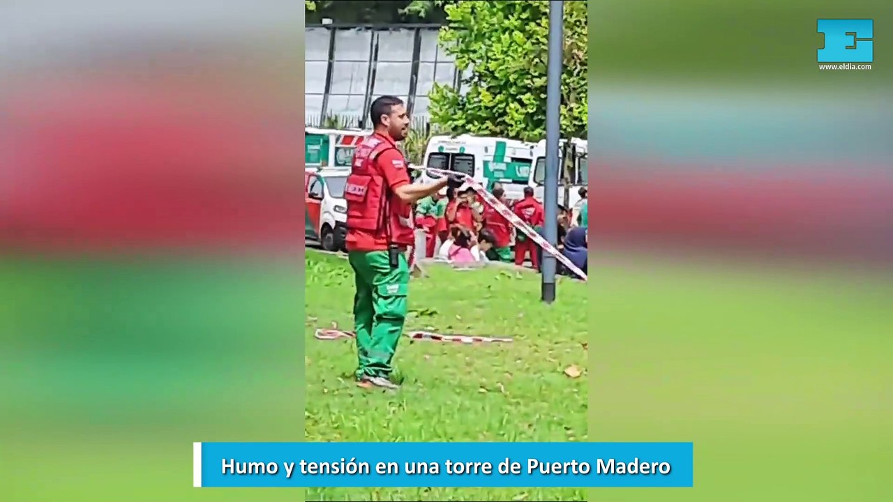 Humo y tensión en una torre de Puerto Madero