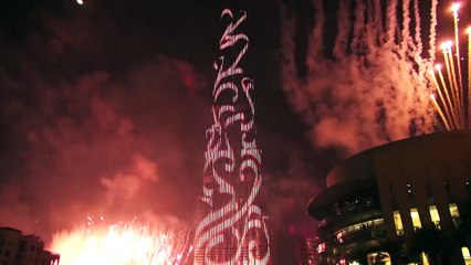 Burj Khalifa New Year Fireworks 2015