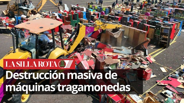 Destruyen más de 700 máquinas tragamonedas decomisadas en Michoacán